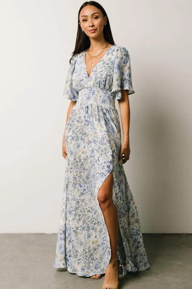 Baltic Born Maxi Dresses Verona Smocked Maxi Dress White Blue Print 8211 Women Baltic Born Maxi Dresses Verona Smocked Maxi Dress White Blue Print 8211 Women