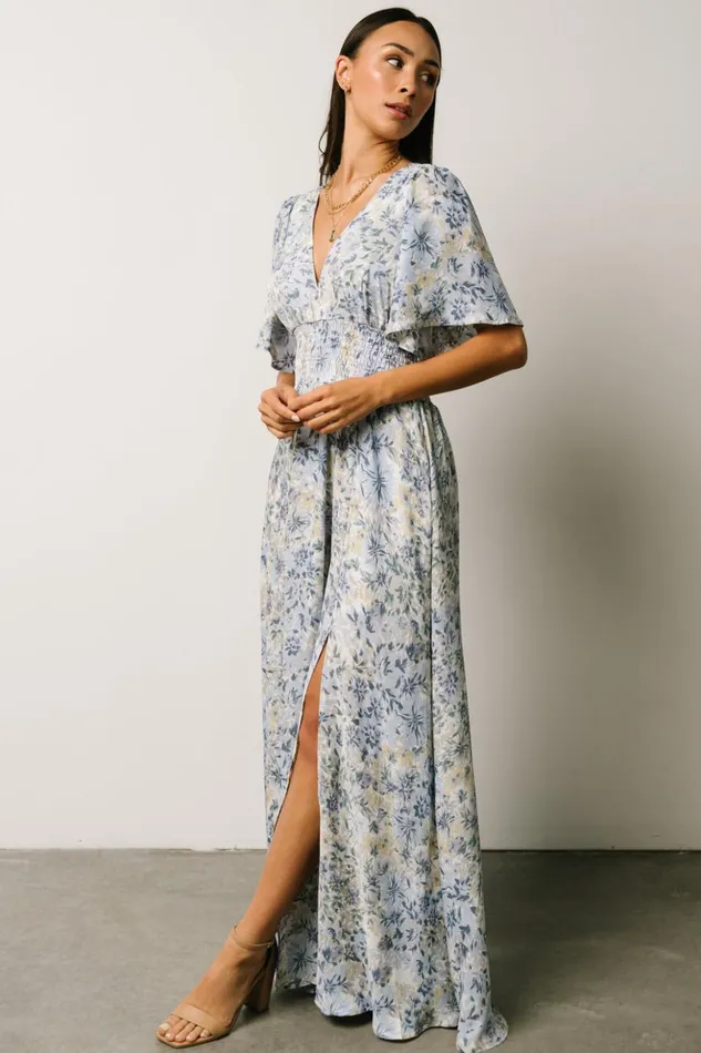 Baltic Born Maxi Dresses Verona Smocked Maxi Dress White Blue Print 8211 Women Baltic Born Maxi Dresses Verona Smocked Maxi Dress White Blue Print 8211 Women