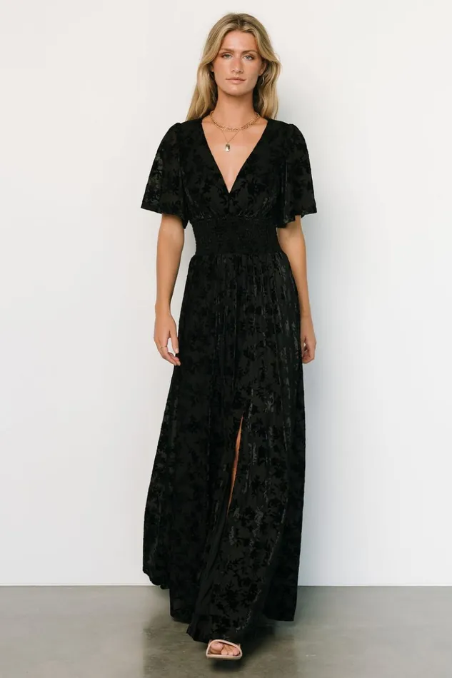 Baltic Born Maxi Dresses Veronica Velvet Maxi Dress Black 8211 Women