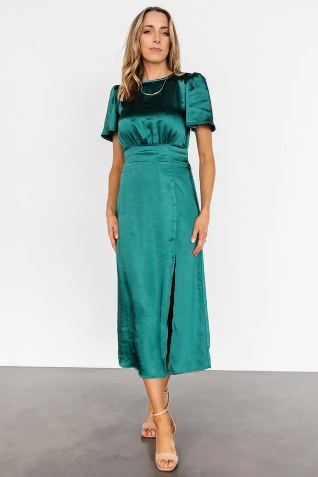 Baltic Born Midi Dresses Allie Satin Dress Emerald 8211 Women