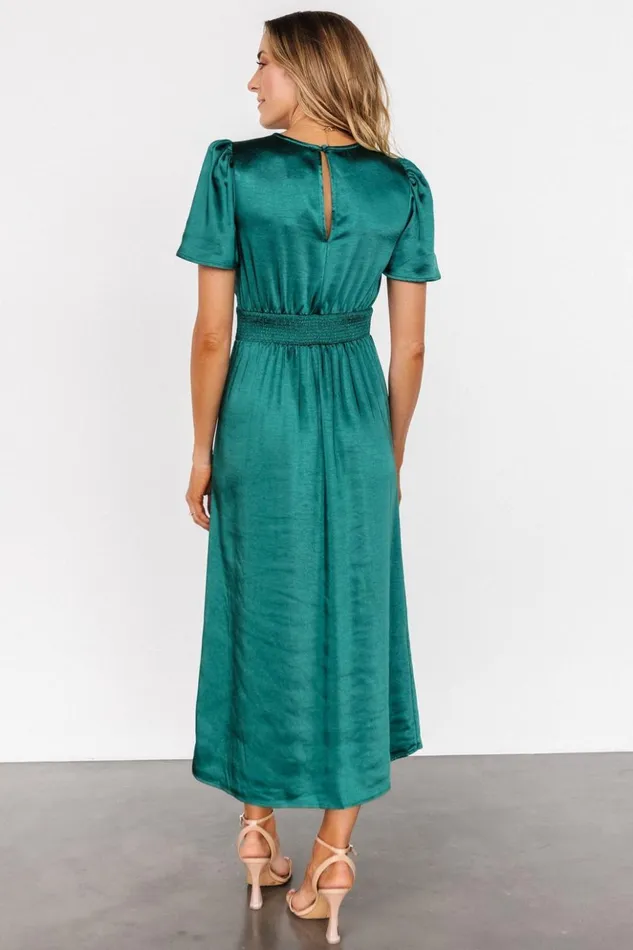 Baltic Born Midi Dresses Allie Satin Dress Emerald 8211 Women Baltic Born Midi Dresses Allie Satin Dress Emerald 8211 Women