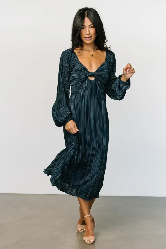 Baltic Born Midi Dresses Amani Pleated Midi Dress Peacock 8211 Women