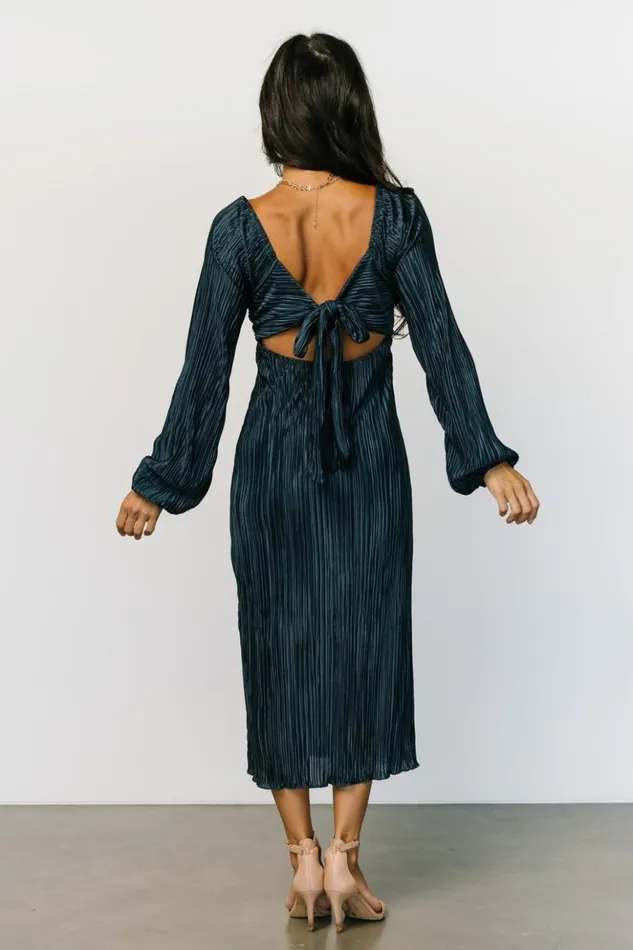 Baltic Born Midi Dresses Amani Pleated Midi Dress Peacock 8211 Women Baltic Born Midi Dresses Amani Pleated Midi Dress Peacock 8211 Women