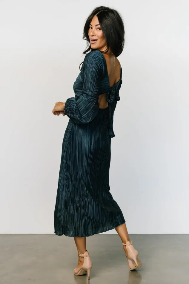 Baltic Born Midi Dresses Amani Pleated Midi Dress Peacock 8211 Women Baltic Born Midi Dresses Amani Pleated Midi Dress Peacock 8211 Women