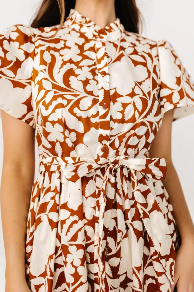 Baltic Born Midi Dresses Aurelia Button Down Midi Dress Cream Camel 8211 Women Baltic Born Midi Dresses Aurelia Button Down Midi Dress Cream Camel 8211 Women