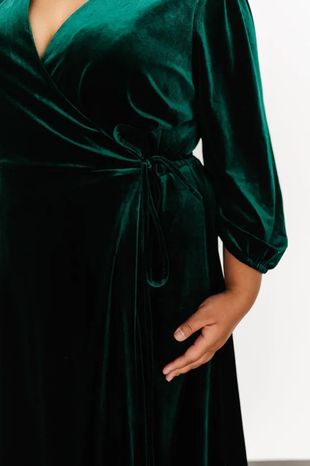 Baltic Born Midi Dresses Beckinsale Velvet Wrap Dress Dark Green 8211 Women Baltic Born Midi Dresses Beckinsale Velvet Wrap Dress Dark Green 8211 Women