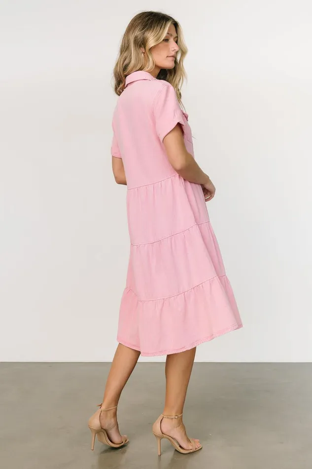 Baltic Born Midi Dresses Belmont Denim Midi Dress Pink 8211 Women Baltic Born Midi Dresses Belmont Denim Midi Dress Pink 8211 Women
