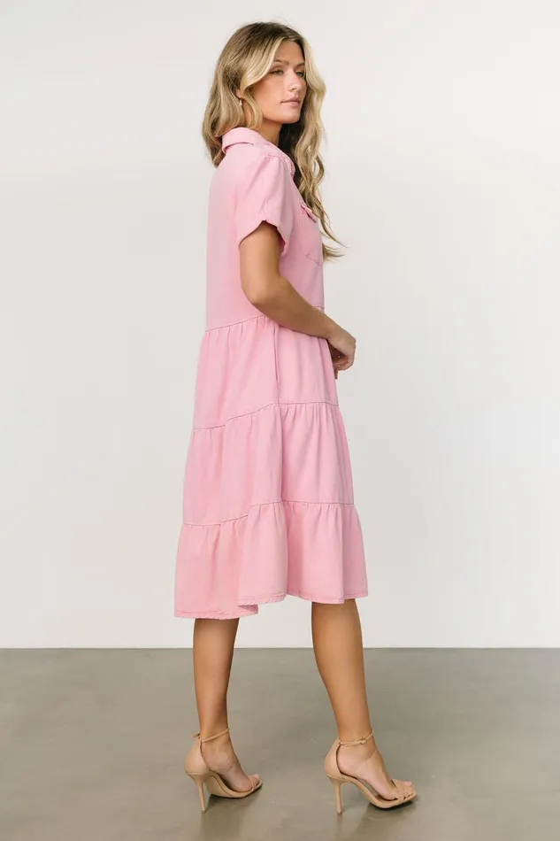 Baltic Born Midi Dresses Belmont Denim Midi Dress Pink 8211 Women Baltic Born Midi Dresses Belmont Denim Midi Dress Pink 8211 Women