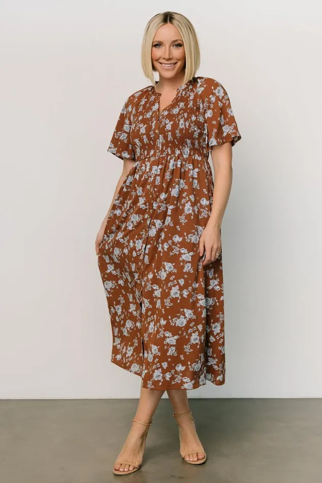 Baltic Born Midi Dresses Botega Midi Dress Brown Blue 8211 Women