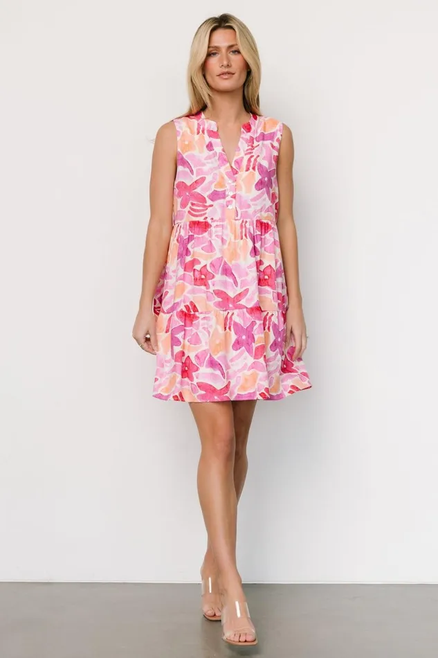 Baltic Born Midi Dresses Cami Short Dress Pink Multi 8211 Women Baltic Born Midi Dresses Cami Short Dress Pink Multi 8211 Women
