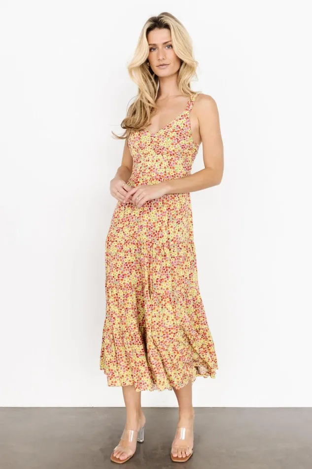 Baltic Born Midi Dresses Campbell Tie Back Dress Multi Floral 8211 Women