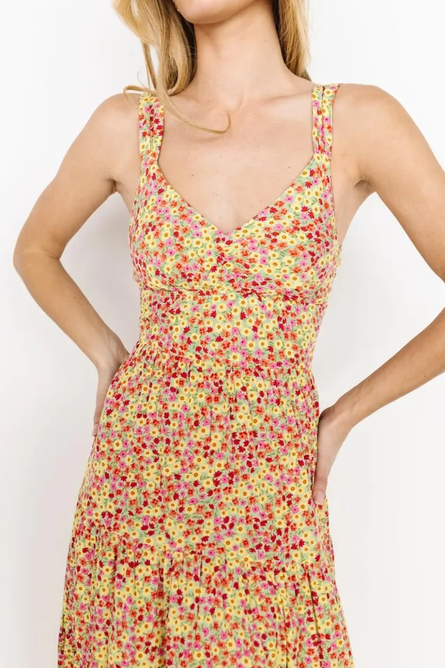Baltic Born Midi Dresses Campbell Tie Back Dress Multi Floral 8211 Women Baltic Born Midi Dresses Campbell Tie Back Dress Multi Floral 8211 Women