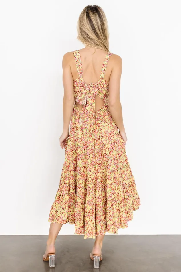 Baltic Born Midi Dresses Campbell Tie Back Dress Multi Floral 8211 Women Baltic Born Midi Dresses Campbell Tie Back Dress Multi Floral 8211 Women