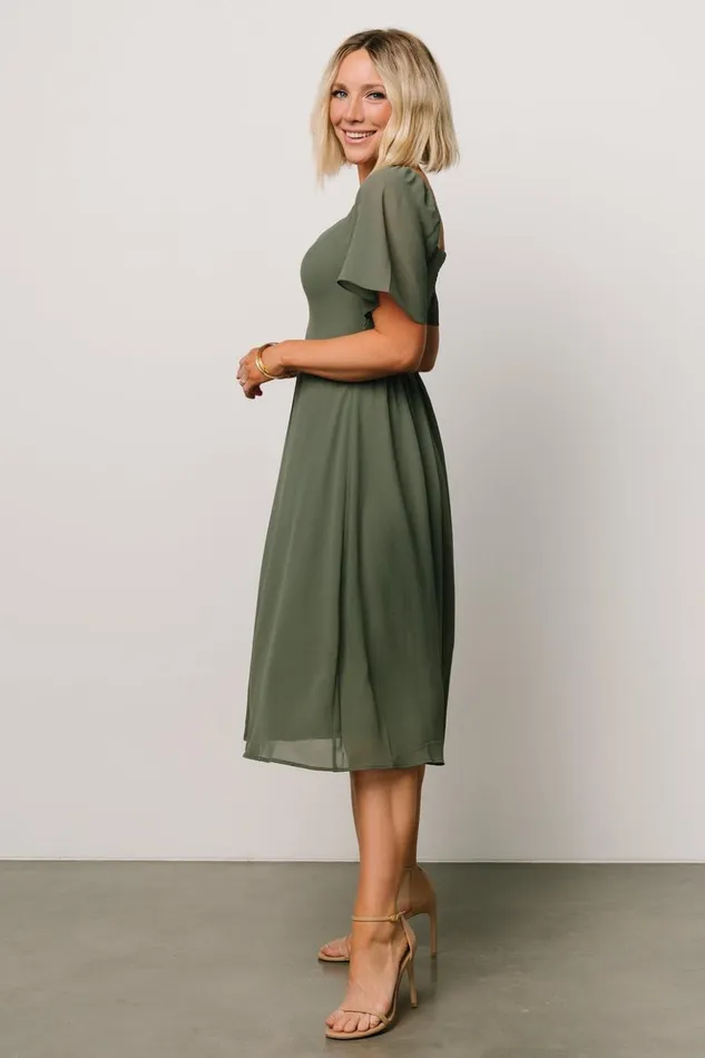 Baltic Born Midi Dresses Colette Sweetheart Midi Dress Dark Sage 8211 Women Baltic Born Midi Dresses Colette Sweetheart Midi Dress Dark Sage 8211 Women