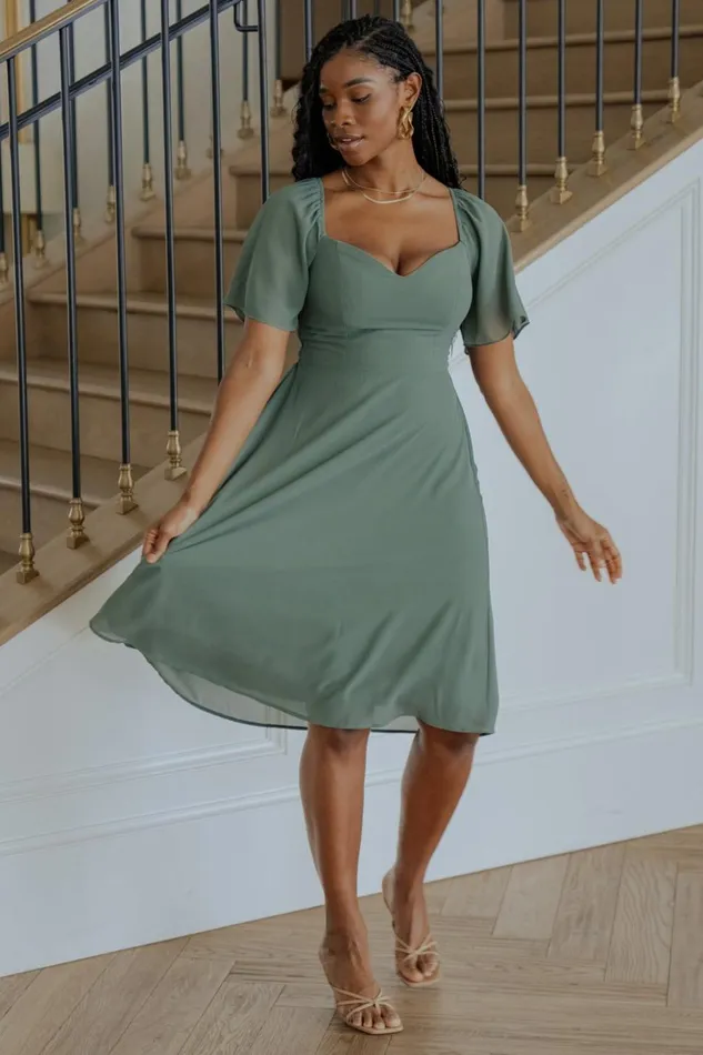 Baltic Born Midi Dresses Colette Sweetheart Midi Dress Dark Sage 8211 Women Baltic Born Midi Dresses Colette Sweetheart Midi Dress Dark Sage 8211 Women