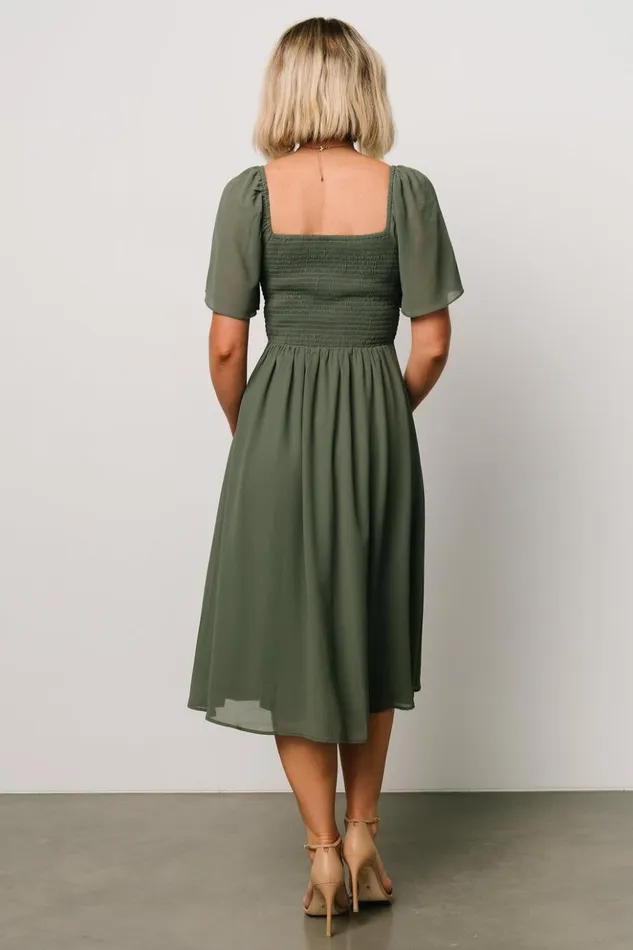 Baltic Born Midi Dresses Colette Sweetheart Midi Dress Dark Sage 8211 Women Baltic Born Midi Dresses Colette Sweetheart Midi Dress Dark Sage 8211 Women