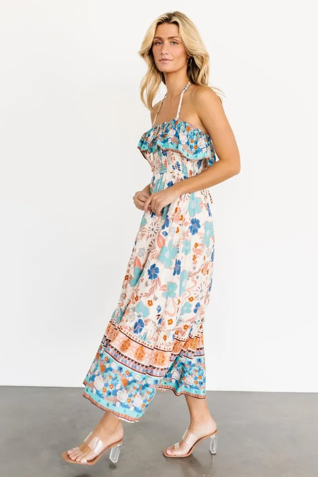 Baltic Born Midi Dresses Dali Midi Dress Natural Blue Floral 8211 Women