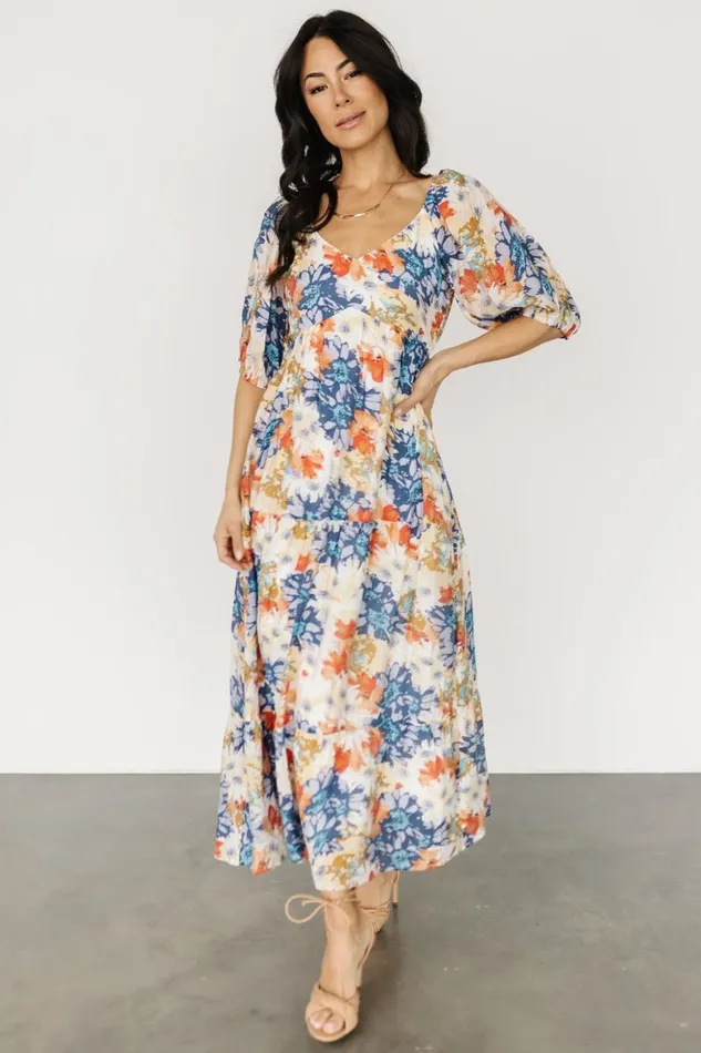 Baltic Born Midi Dresses Denton Midi Dress Blue Multi 8211 Women