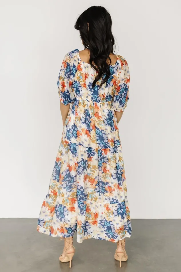 Baltic Born Midi Dresses Denton Midi Dress Blue Multi 8211 Women Baltic Born Midi Dresses Denton Midi Dress Blue Multi 8211 Women