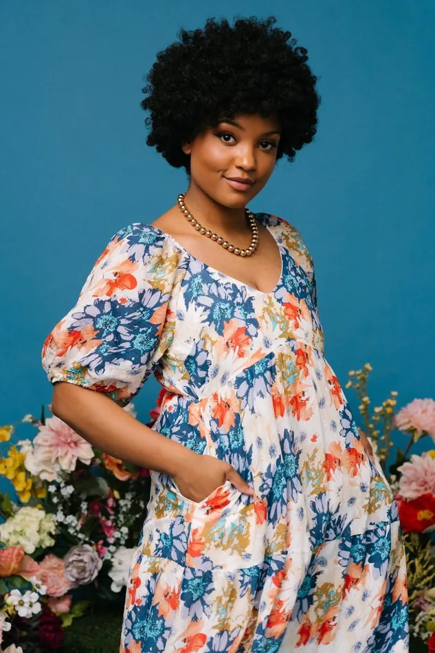 Baltic Born Midi Dresses Denton Midi Dress Blue Multi 8211 Women Baltic Born Midi Dresses Denton Midi Dress Blue Multi 8211 Women