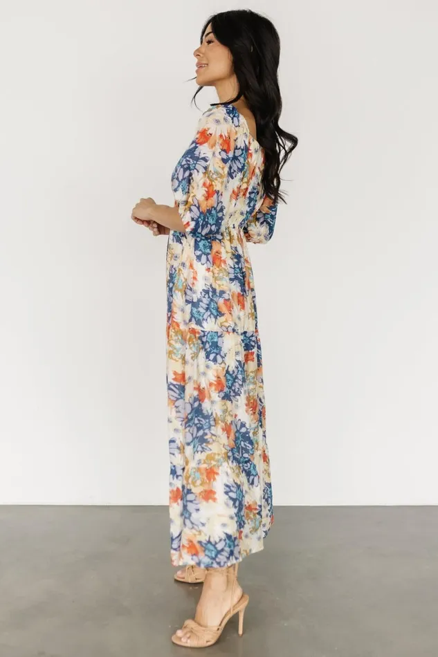 Baltic Born Midi Dresses Denton Midi Dress Blue Multi 8211 Women Baltic Born Midi Dresses Denton Midi Dress Blue Multi 8211 Women