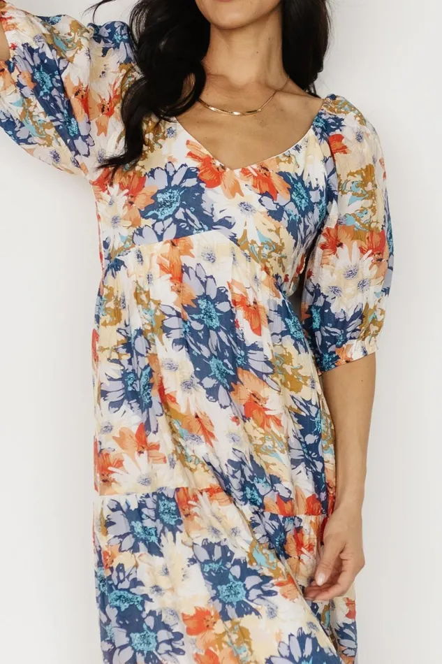 Baltic Born Midi Dresses Denton Midi Dress Blue Multi 8211 Women Baltic Born Midi Dresses Denton Midi Dress Blue Multi 8211 Women