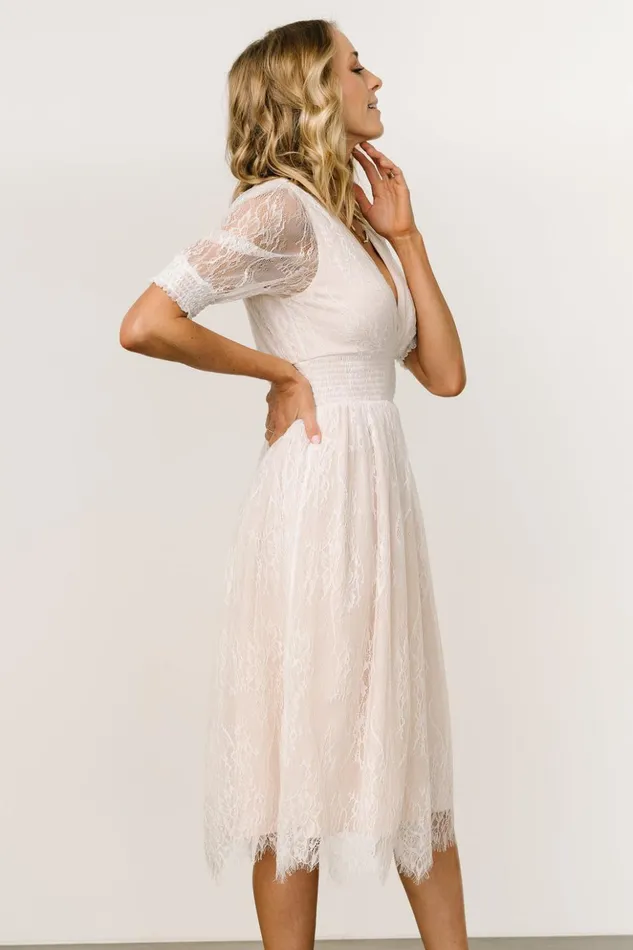 Baltic Born Midi Dresses Elaina Lace Midi Dress Off White 8211 Women Baltic Born Midi Dresses Elaina Lace Midi Dress Off White 8211 Women