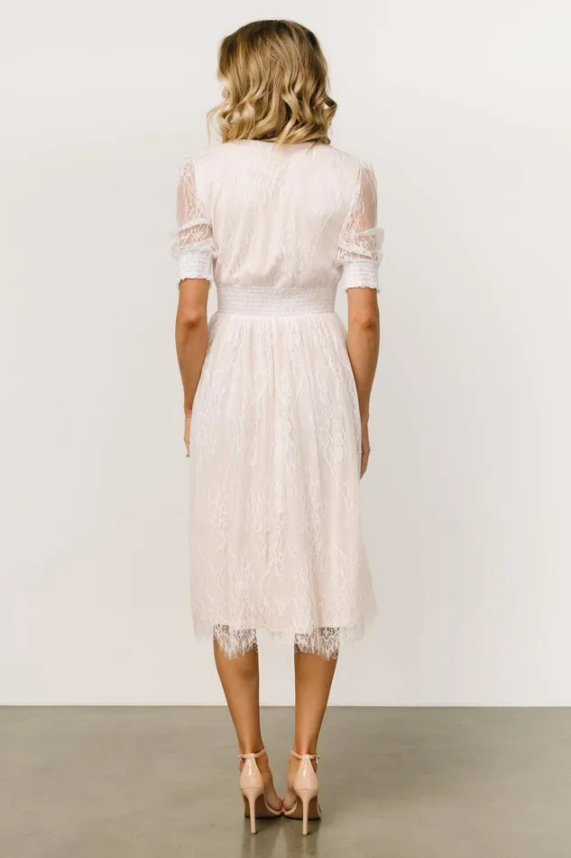 Baltic Born Midi Dresses Elaina Lace Midi Dress Off White 8211 Women Baltic Born Midi Dresses Elaina Lace Midi Dress Off White 8211 Women