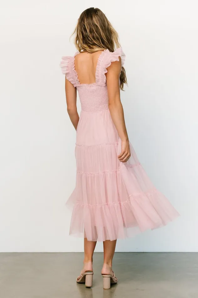 Baltic Born Midi Dresses Emma Smocked Tulle Dress Mauve 8211 Women Baltic Born Midi Dresses Emma Smocked Tulle Dress Mauve 8211 Women