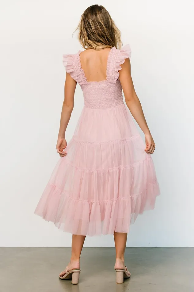 Baltic Born Midi Dresses Emma Smocked Tulle Dress Mauve 8211 Women Baltic Born Midi Dresses Emma Smocked Tulle Dress Mauve 8211 Women