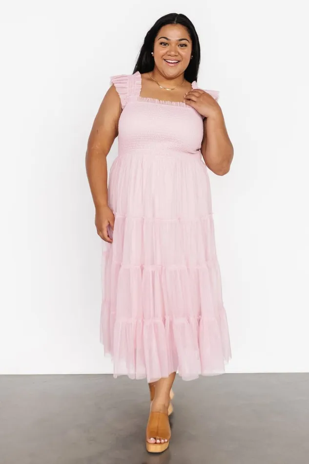 Baltic Born Midi Dresses Emma Smocked Tulle Dress Mauve 8211 Women Baltic Born Midi Dresses Emma Smocked Tulle Dress Mauve 8211 Women
