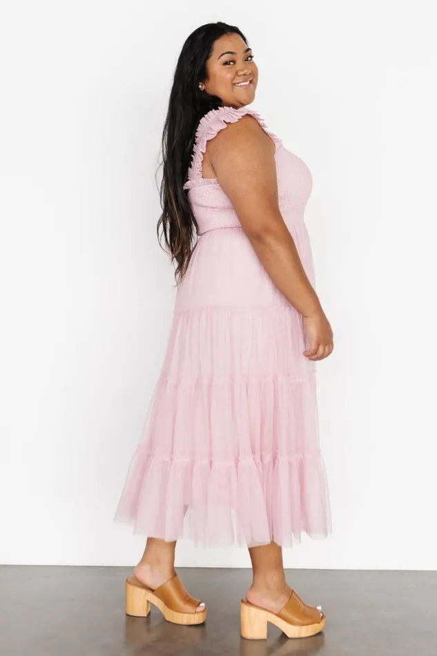 Baltic Born Midi Dresses Emma Smocked Tulle Dress Mauve 8211 Women Baltic Born Midi Dresses Emma Smocked Tulle Dress Mauve 8211 Women