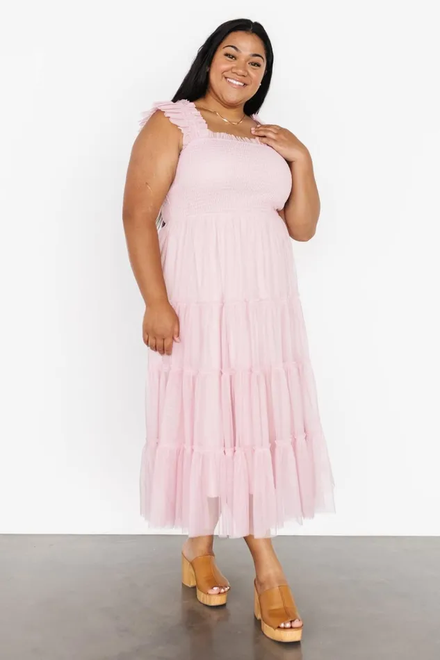 Baltic Born Midi Dresses Emma Smocked Tulle Dress Mauve 8211 Women Baltic Born Midi Dresses Emma Smocked Tulle Dress Mauve 8211 Women