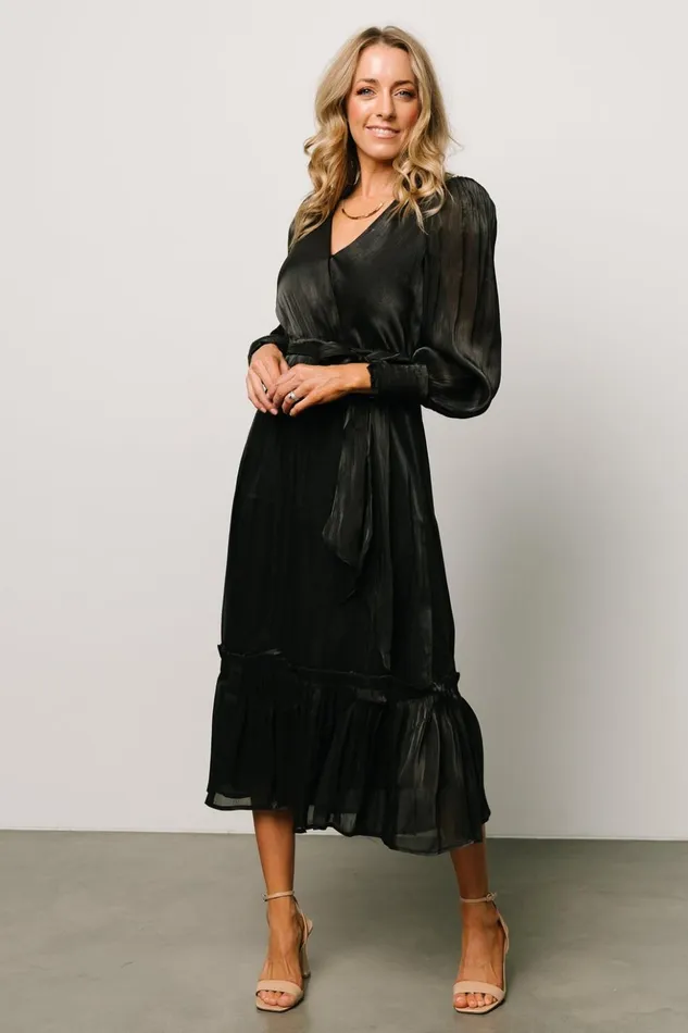 Baltic Born Midi Dresses Flynn Midi Dress Black 8211 Women Baltic Born Midi Dresses Flynn Midi Dress Black 8211 Women