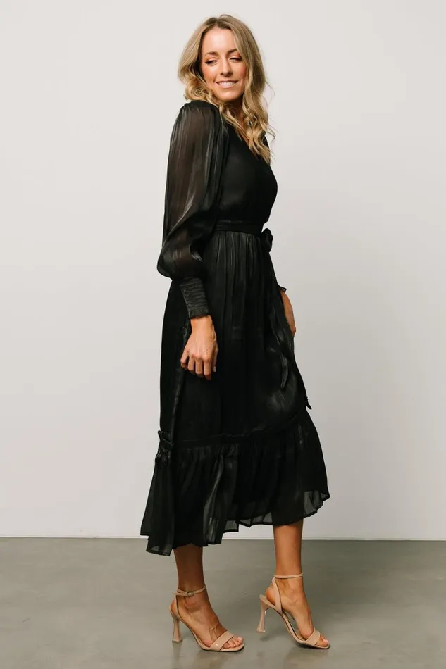 Baltic Born Midi Dresses Flynn Midi Dress Black 8211 Women Baltic Born Midi Dresses Flynn Midi Dress Black 8211 Women