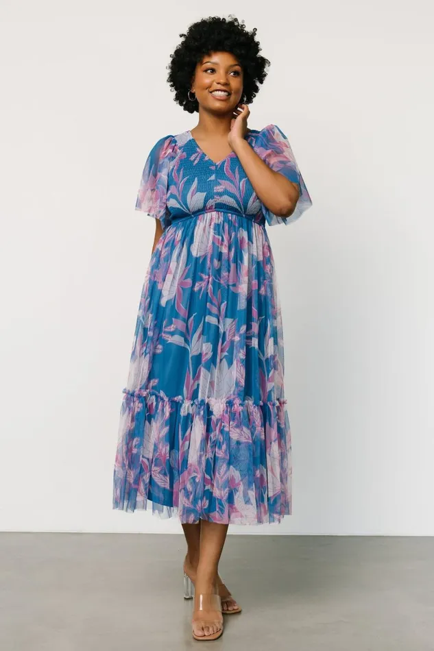 Baltic Born Midi Dresses Gracie Tulle Dress Blue Pink Floral 8211 Women