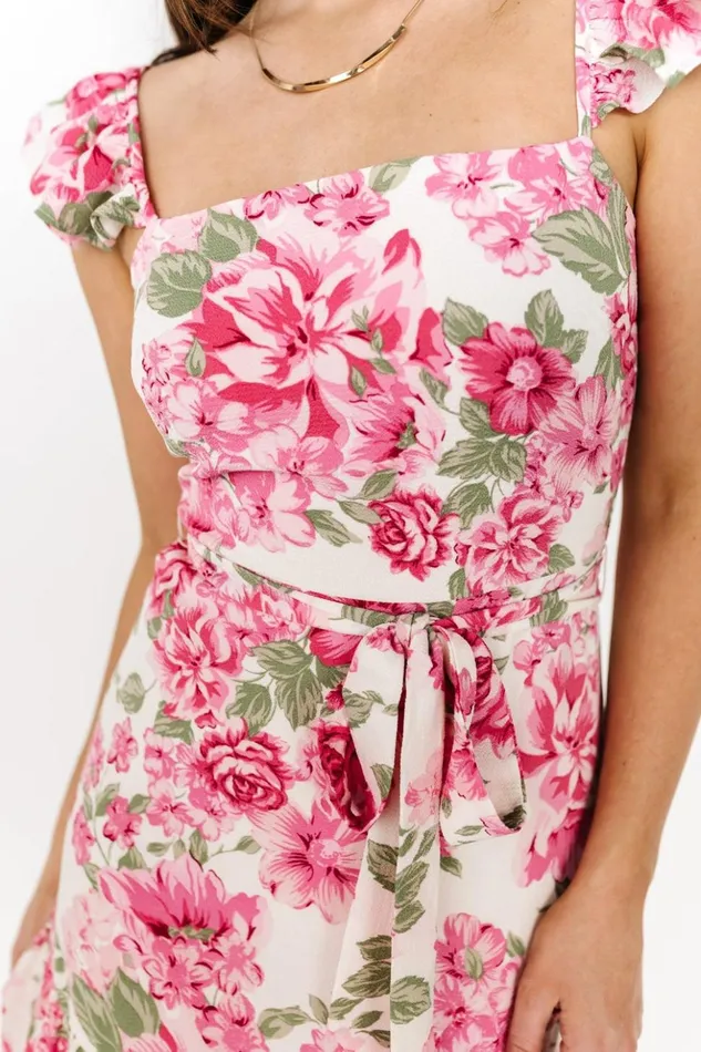 Baltic Born Midi Dresses Guayana Ruffle Midi Dress Pink Ivory 8211 Women Baltic Born Midi Dresses Guayana Ruffle Midi Dress Pink Ivory 8211 Women