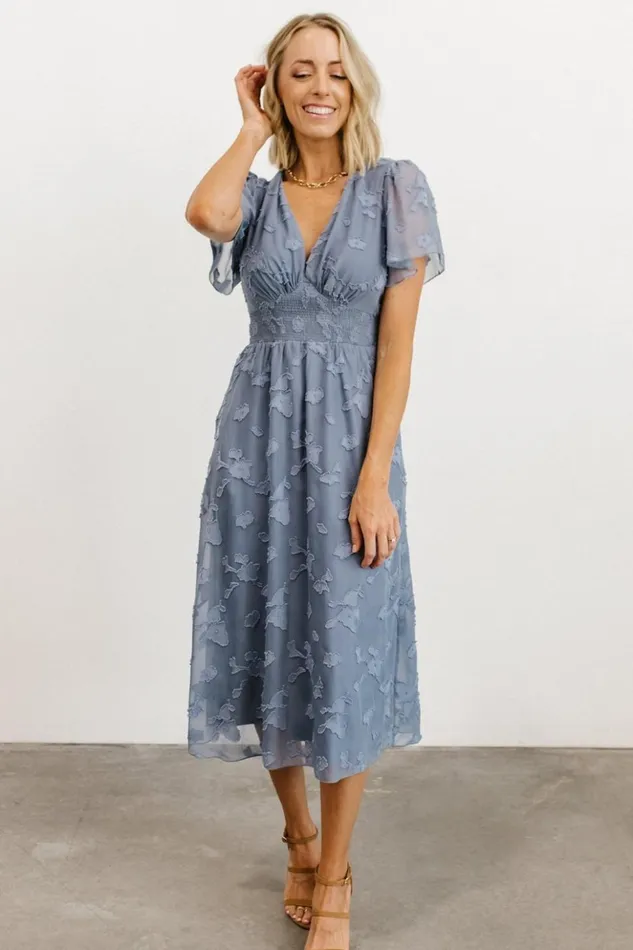 Baltic Born Midi Dresses June Smocked Midi Dress Blue 8211 Women