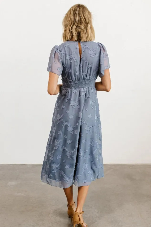 Baltic Born Midi Dresses June Smocked Midi Dress Blue 8211 Women Baltic Born Midi Dresses June Smocked Midi Dress Blue 8211 Women