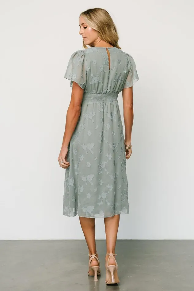 Baltic Born Midi Dresses June Smocked Midi Dress Eucalyptus 8211 Women Baltic Born Midi Dresses June Smocked Midi Dress Eucalyptus 8211 Women