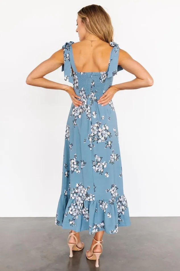 Baltic Born Midi Dresses Krissy Midi Dress Dusty Blue Floral 8211 Women Baltic Born Midi Dresses Krissy Midi Dress Dusty Blue Floral 8211 Women