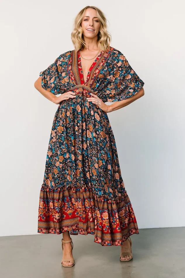 Baltic Born Midi Dresses Leeanne Midi Dress Navy Multi Floral 8211 Women