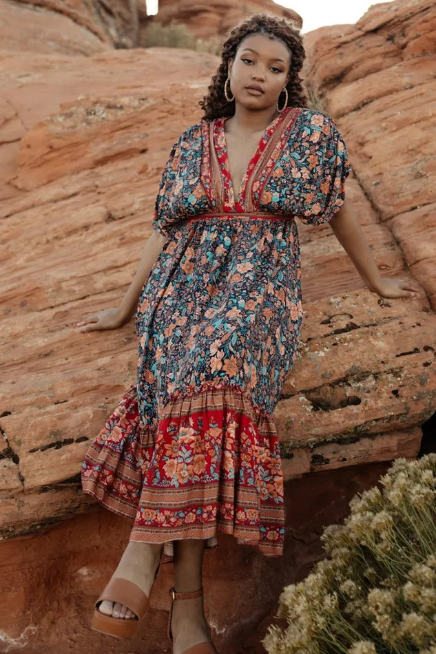 Baltic Born Midi Dresses Leeanne Midi Dress Navy Multi Floral 8211 Women Baltic Born Midi Dresses Leeanne Midi Dress Navy Multi Floral 8211 Women