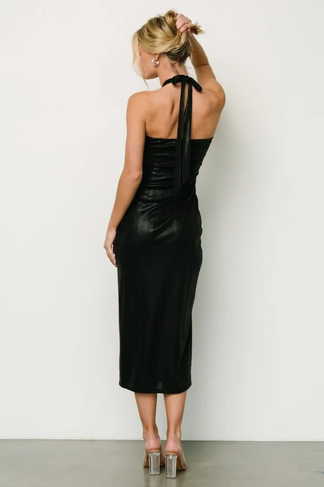 Baltic Born Midi Dresses Leia Halter Midi Dress Black 8211 Women Baltic Born Midi Dresses Leia Halter Midi Dress Black 8211 Women
