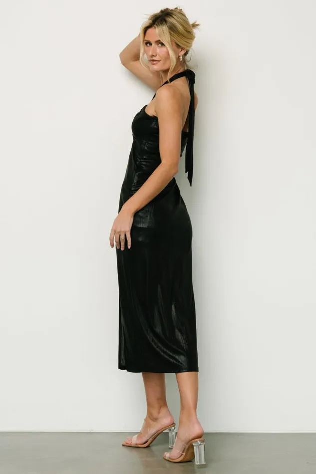 Baltic Born Midi Dresses Leia Halter Midi Dress Black 8211 Women Baltic Born Midi Dresses Leia Halter Midi Dress Black 8211 Women