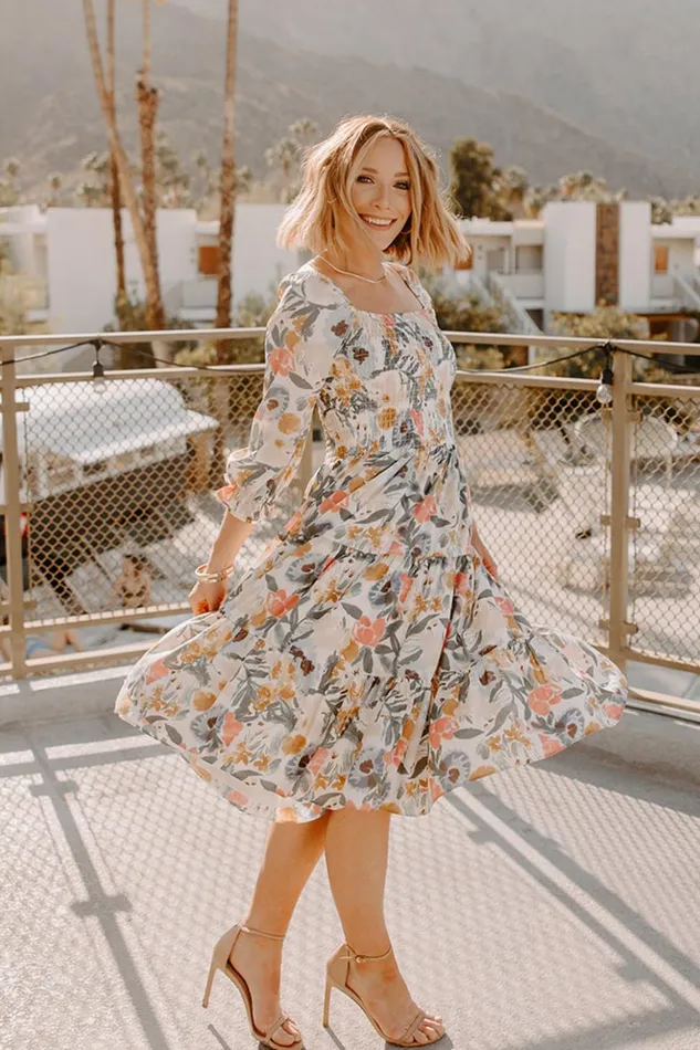 Baltic Born Midi Dresses Marta Smocked Midi Dress Multi Floral 8211 Women Baltic Born Midi Dresses Marta Smocked Midi Dress Multi Floral 8211 Women