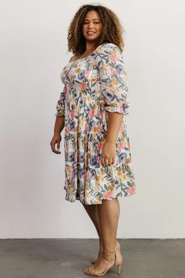 Baltic Born Midi Dresses Marta Smocked Midi Dress Multi Floral 8211 Women Baltic Born Midi Dresses Marta Smocked Midi Dress Multi Floral 8211 Women