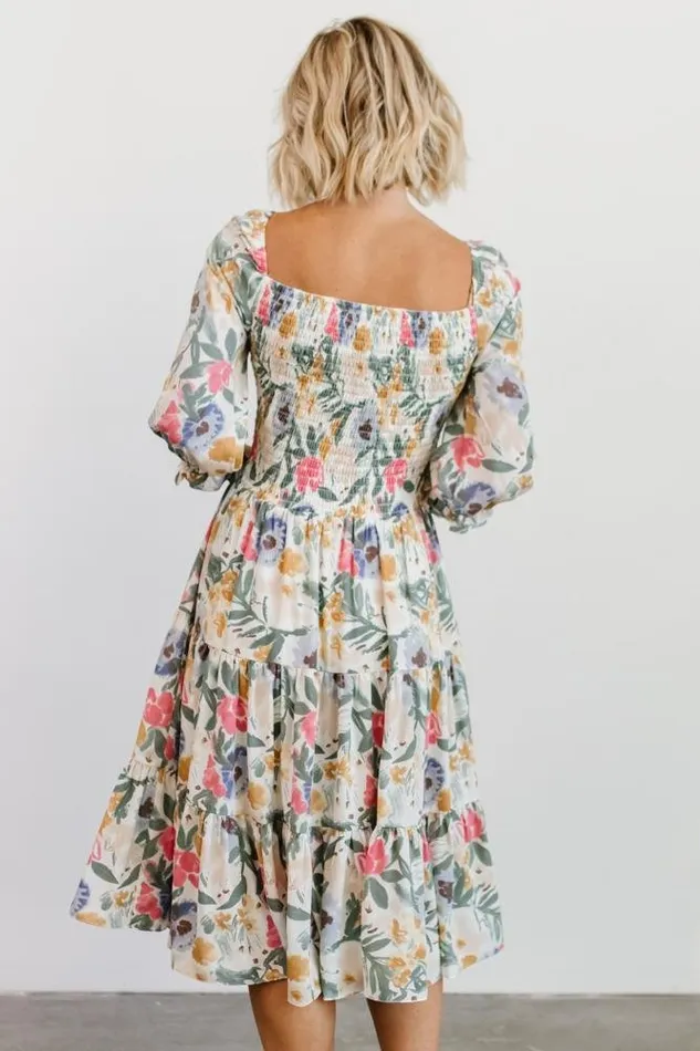 Baltic Born Midi Dresses Marta Smocked Midi Dress Multi Floral 8211 Women Baltic Born Midi Dresses Marta Smocked Midi Dress Multi Floral 8211 Women
