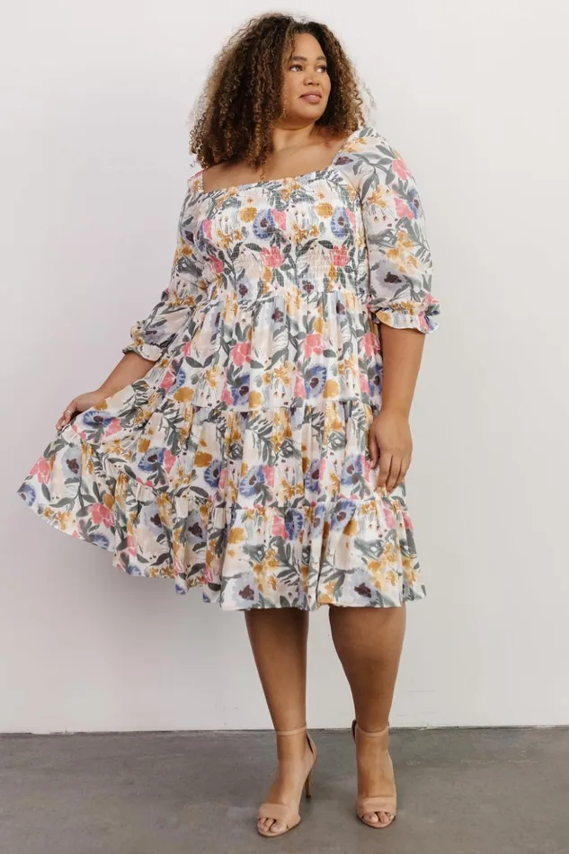 Baltic Born Midi Dresses Marta Smocked Midi Dress Multi Floral 8211 Women Baltic Born Midi Dresses Marta Smocked Midi Dress Multi Floral 8211 Women