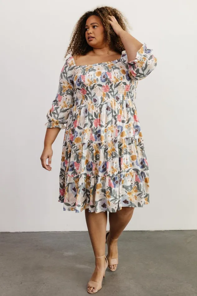 Baltic Born Midi Dresses Marta Smocked Midi Dress Multi Floral 8211 Women Baltic Born Midi Dresses Marta Smocked Midi Dress Multi Floral 8211 Women